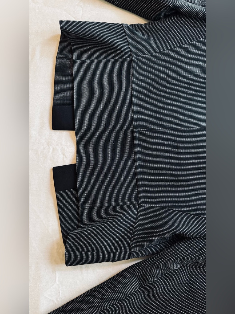 AKRIS Tailored Wool Blend Jacket Black Textured Pinstripe Notch-Collar Blazer - Picture 11 of 16